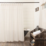 Burlap Antique White Shower Curtain-Lange General Store