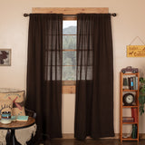 Burlap Chocolate Panel Curtains-Lange General Store