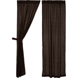 Burlap Chocolate Panel Curtains-Lange General Store