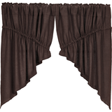 Burlap Chocolate Prairie Swag Curtains-Lange General Store