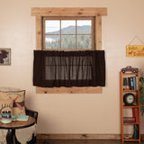 Burlap Chocolate Tier Curtains 24"-Lange General Store