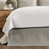 Burlap Dove Grey Fringed Bed Skirt-Lange General Store