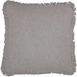 Burlap Dove Grey Fringed Ruffled Pillow-Lange General Store