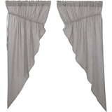 Burlap Dove Grey Prairie Short Panel Curtains-Lange General Store