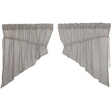 Burlap Dove Grey Prairie Swag Curtains-Lange General Store