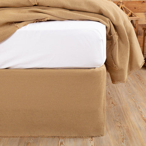 Burlap Natural Fringed Bed Skirt - Lange General Store