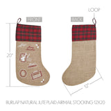 Burlap Natural Plaid Airmail Stocking-Lange General Store