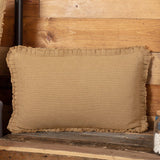 Burlap Natural Ruffled Fringed Pillow-Lange General Store