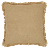 Burlap Natural Ruffled Fringed Pillow-Lange General Store