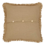 Burlap Natural Ruffled Fringed Pillow-Lange General Store