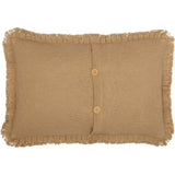 Burlap Natural Ruffled Fringed Pillow-Lange General Store