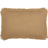 Burlap Natural Ruffled Fringed Pillow-Lange General Store