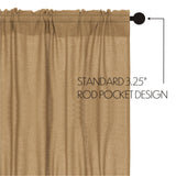 Burlap Natural Short Panel Curtains-Lange General Store