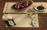 Burlap Pip and Star Table Runner-Lange General Store