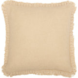 Burlap Vintage Tan Ruffled Fringed Pillow 18"-Lange General Store