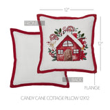 Candy Cane Cottage Pillow-Lange General Store