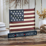 Canvas American Flag on Blue Base Decor-Lange General Store