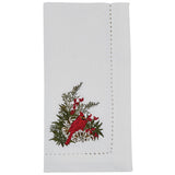 Cardinal Pine Embroidered Napkins-Lange General Store