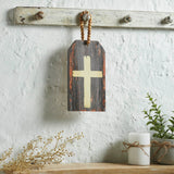 Celebrate Grace Cross w/Beaded Twine Tag Ornament-Lange General Store