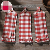 Cherry Ann Check Button Loop Tea Towel Set of 3-Lange General Store