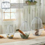 Chicken Wire Egg Shaped Baskets Set of 3-Lange General Store