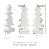 Christmas Evergreens White Wooden Figurine-Lange General Store