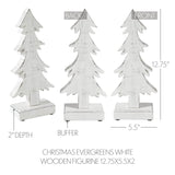 Christmas Evergreens White Wooden Figurine-Lange General Store