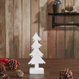 Christmas Evergreens White Wooden Figurine-Lange General Store