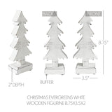 Christmas Evergreens White Wooden Figurine-Lange General Store