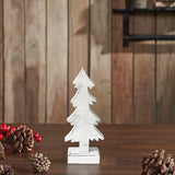 Christmas Evergreens White Wooden Figurine-Lange General Store