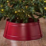 Christmas Tree Collar Metal Burgundy-Lange General Store