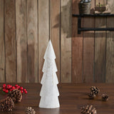 Christmas Tree Distressed White Wooden Figurine-Lange General Store