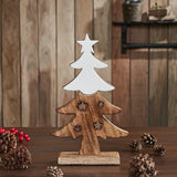 Christmas Tree Two Toned Wooden Figurine-Lange General Store