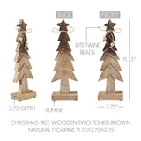 Christmas Tree Wooden Two Toned Brown Natural Figurine-Lange General Store