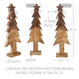 Christmas Tree Wooden Two Toned Brown Natural Figurine-Lange General Store