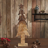 Christmas Tree Wooden Two Toned Brown Natural Figurine-Lange General Store