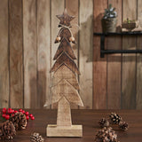 Christmas Tree Wooden Two Toned Brown Natural Figurine-Lange General Store