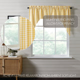 Cornsilk Yellow Buffalo Check Swag Curtains-Lange General Store