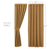 Correll Burgundy & Natural Long Panel Curtains-Lange General Store