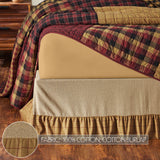 Correll Burgundy & Natural Ruffled Bed Skirt-Lange General Store