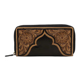 Crimson Square Hand-Tooled Wallet-Lange General Store