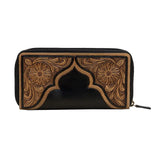 Crimson Square Hand-Tooled Wallet-Lange General Store