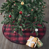 Cumberland Red Black Plaid Tree Skirt-Lange General Store