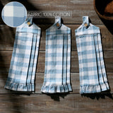 Dusk Blue Check Button Loop Tea Towel Set of 3-Lange General Store