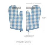 Dusk Blue Check Oven Mitt-Lange General Store