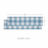 Dusk Blue Check Table Runners-Lange General Store