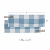 Dusk Blue Check Table Runners-Lange General Store