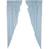 Dusk Buffalo Blue Check Prairie Long Panel Curtains-Lange General Store