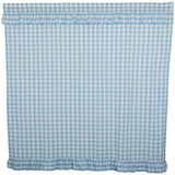 Dusk Buffalo Blue Check Ruffled Shower Curtain-Lange General Store
