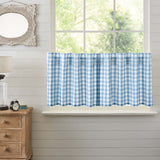 Dusk Buffalo Blue Check Tier Curtains-Lange General Store